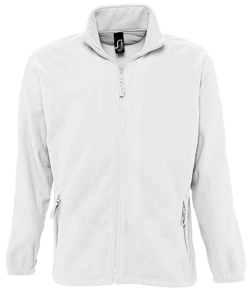 SOL'S North Fleece Jacket in White, front view