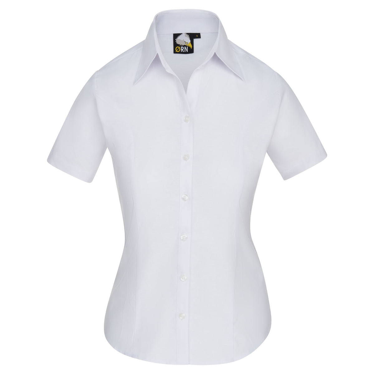 ØRN The Classic Ladies Oxford S/S Blouse – White – front
