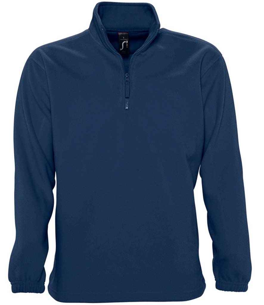 SOL'S Ness Zip Neck Fleece in Navy, front view
