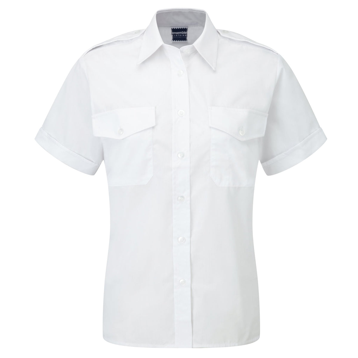 ØRN The Premium S/S Pilot Blouse – White – front