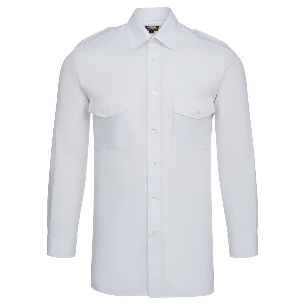 ØRN The Essential L/S Pilot Shirt – White – front