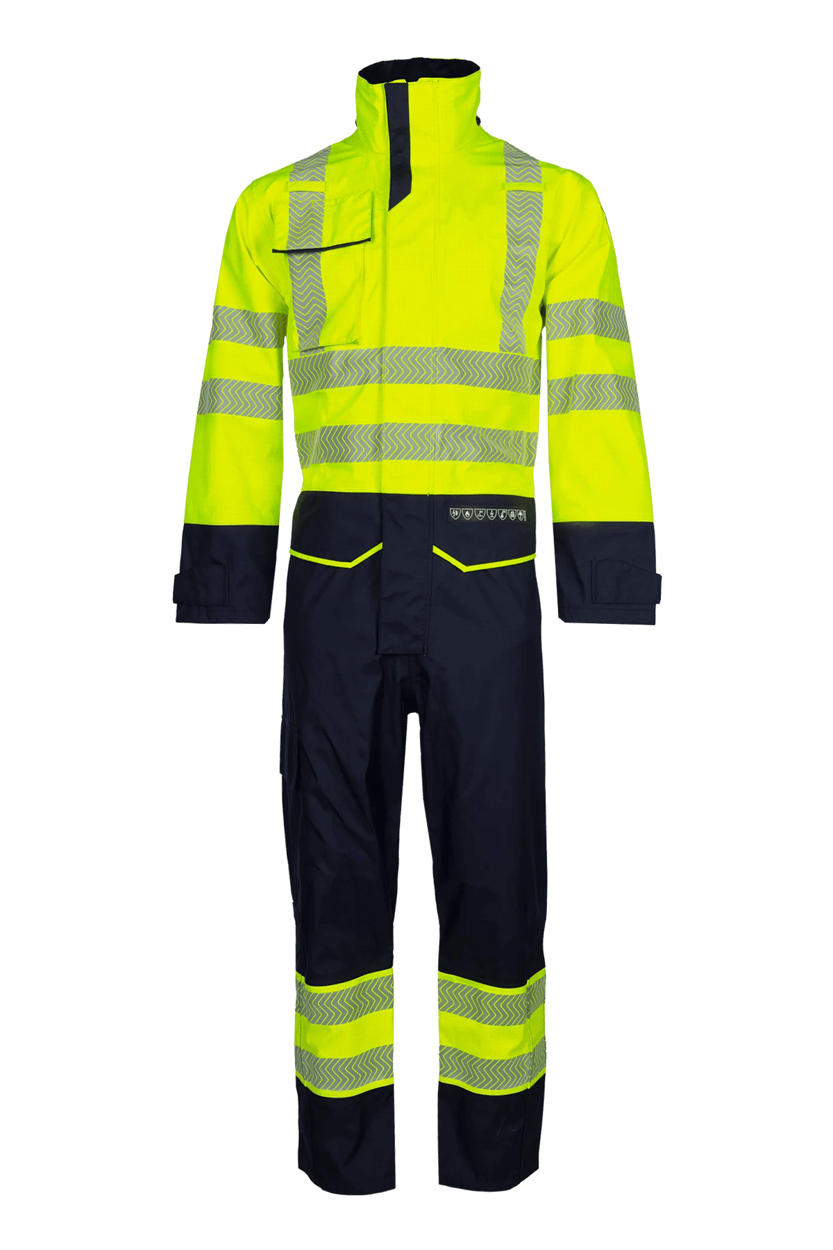 Sioen PRO Aksdal in High-vis yellow/Navy blue, front view