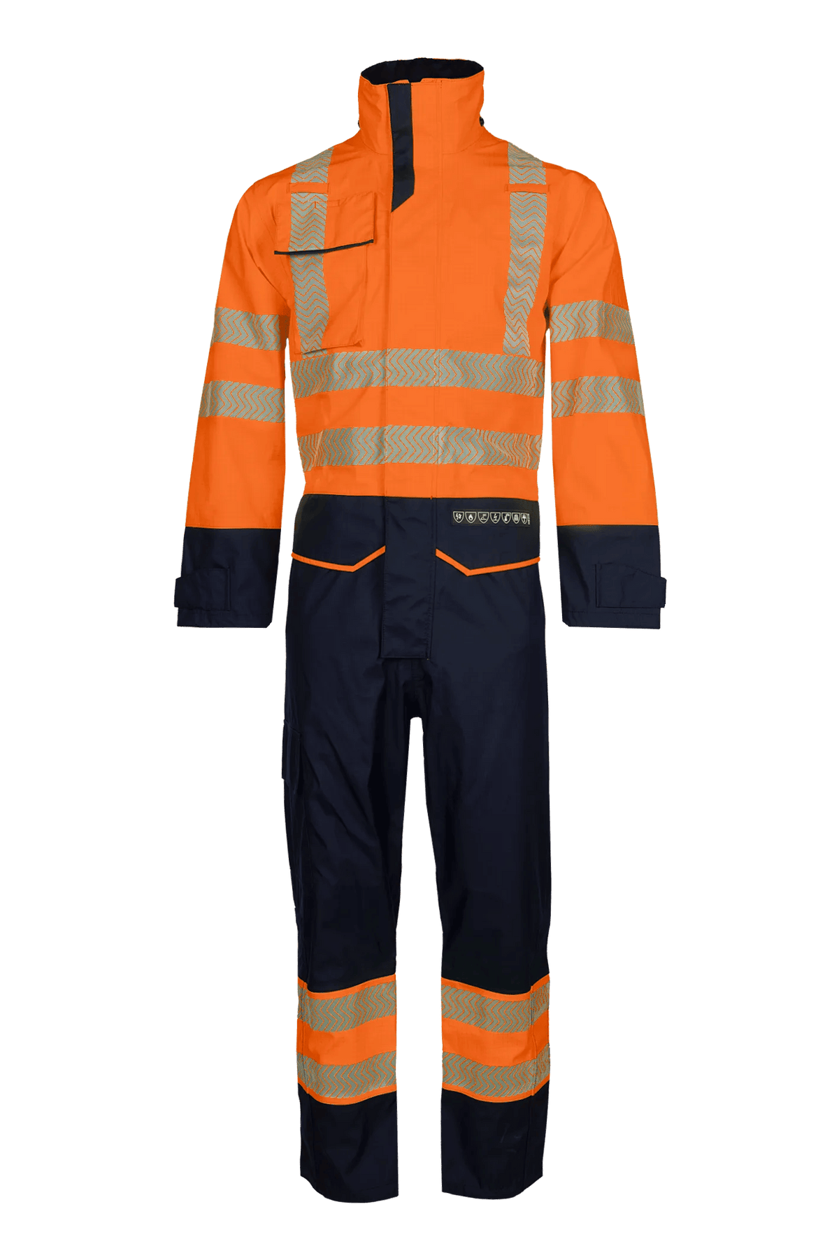 Sioen PRO Aksdal in High-vis orange/Navy blue, front view