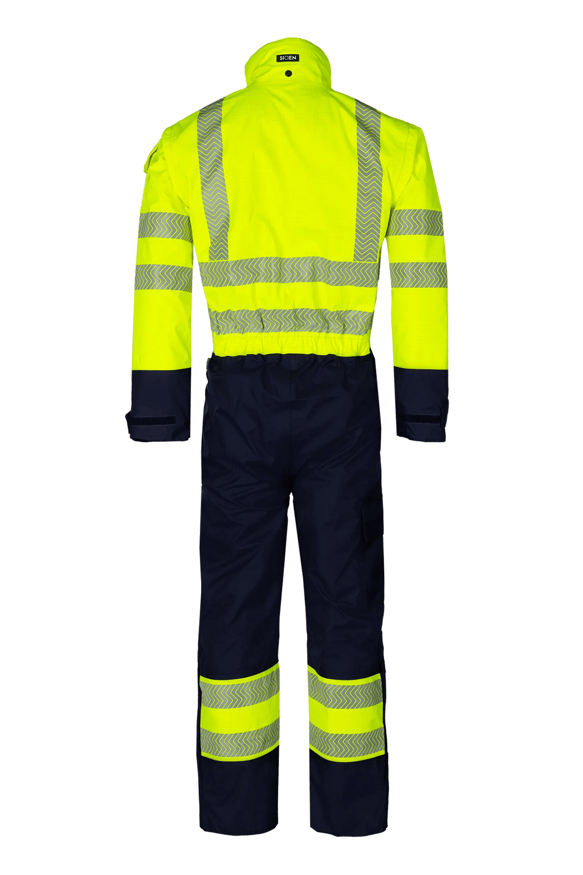 Sioen PRO Bjordal in High-vis yellow/Navy blue, back view