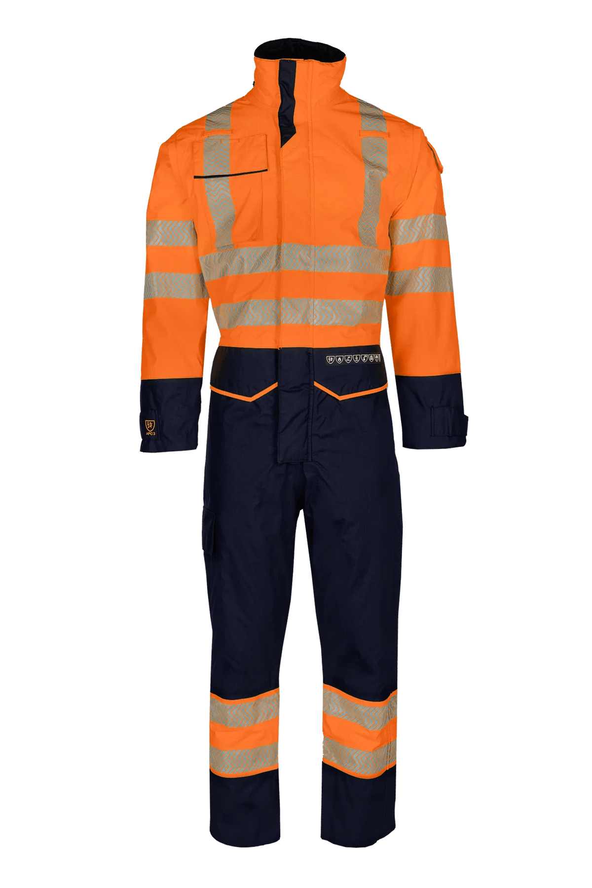 Sioen PRO Bjordal in High-vis orange/Navy blue, front view
