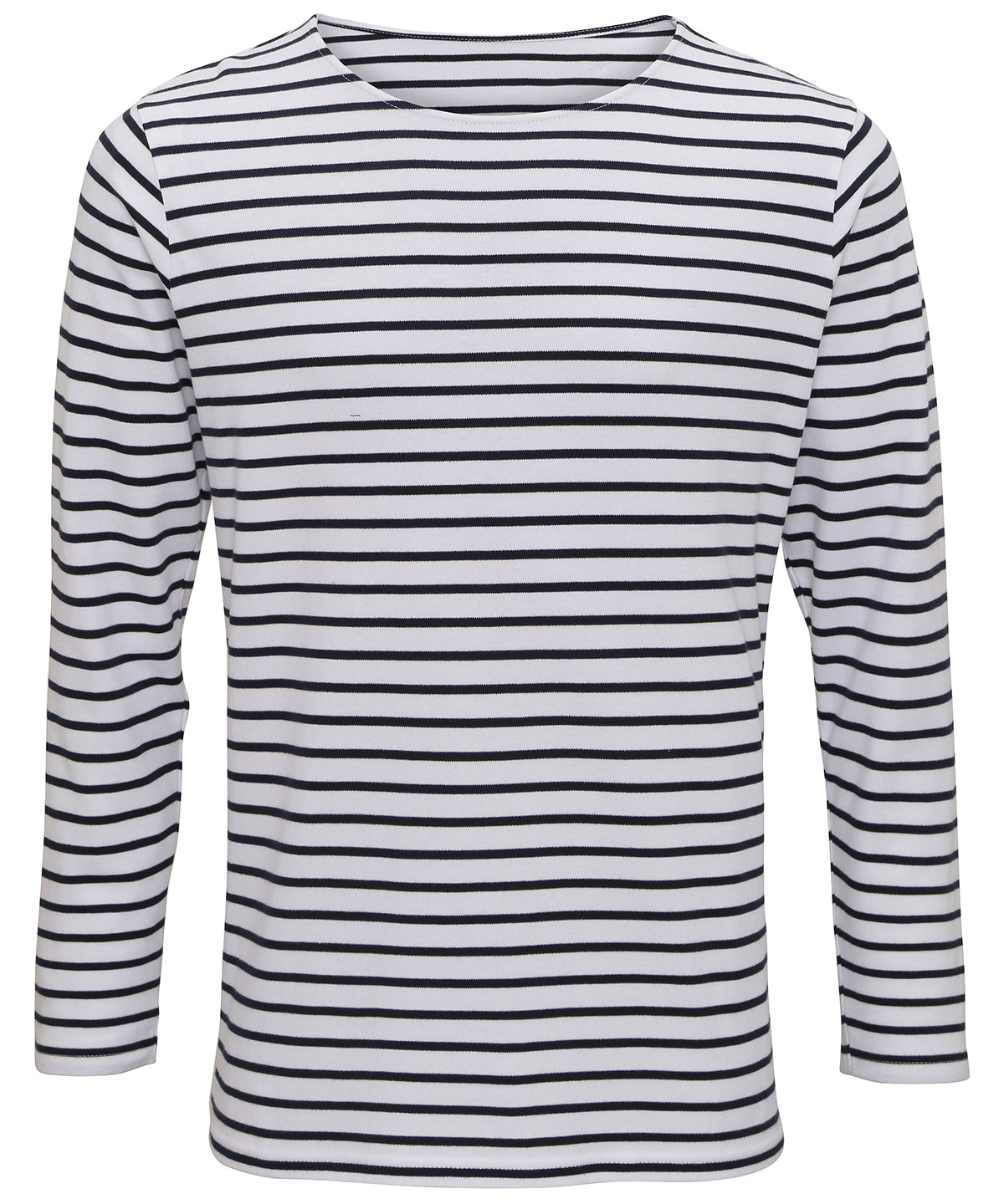 Asquith & Fox Men's Marinière coastal long sleeve tee in White/Navy, image 2