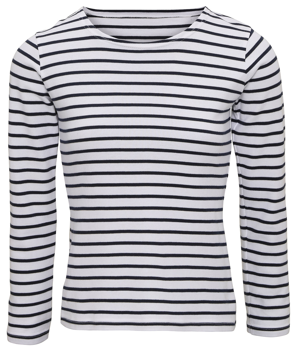 Asquith & Fox Women's Marinière coastal long sleeve tee in White/Navy, image 3
