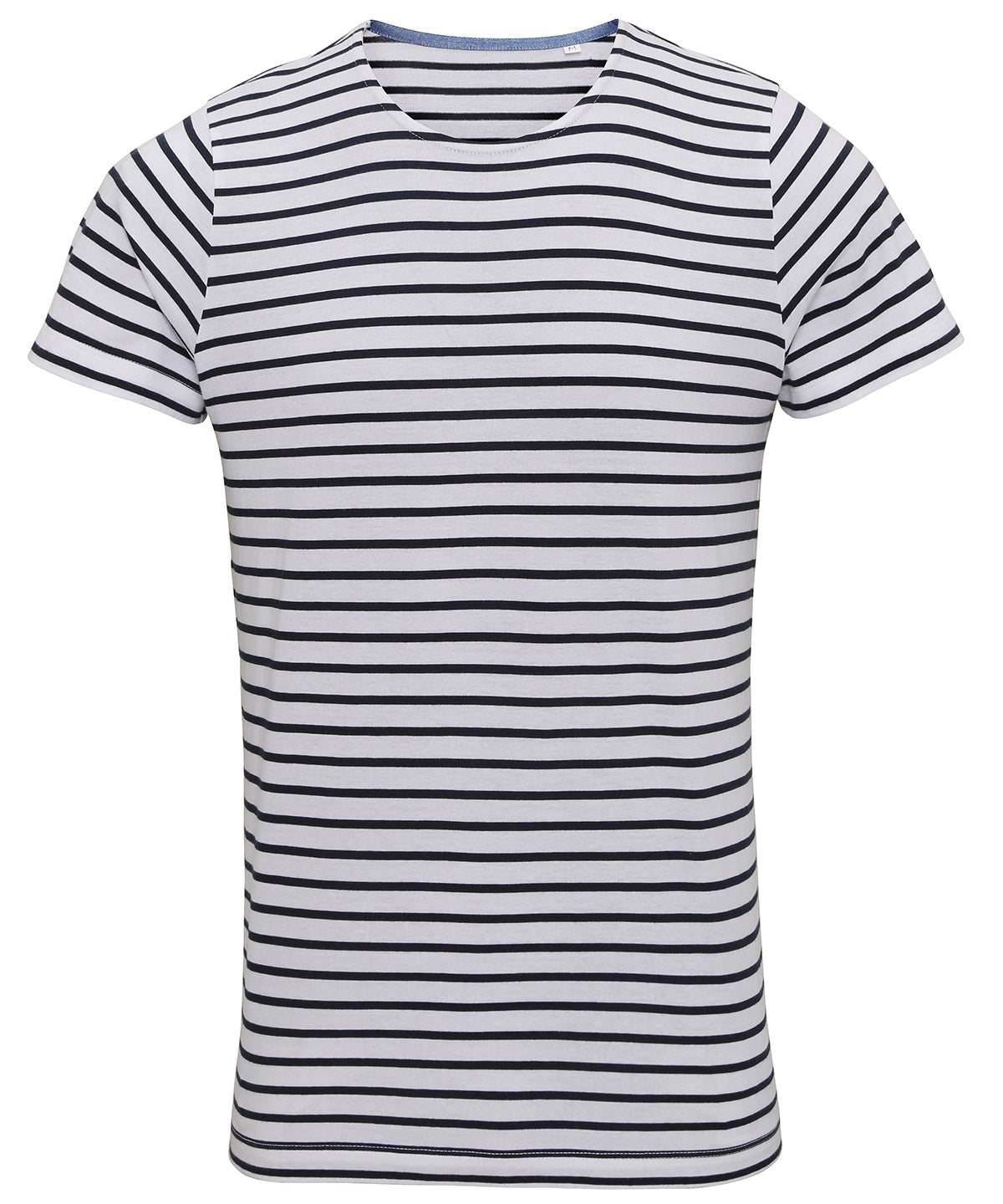 Asquith & Fox Men's Marinière coastal short sleeve tee in White/Navy, image 2