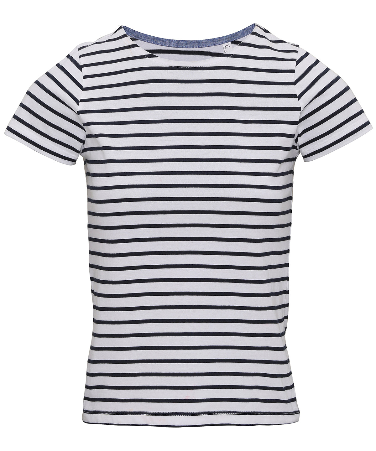 Asquith & Fox Women's Marinière coastal short sleeve tee in White/Navy, image 2