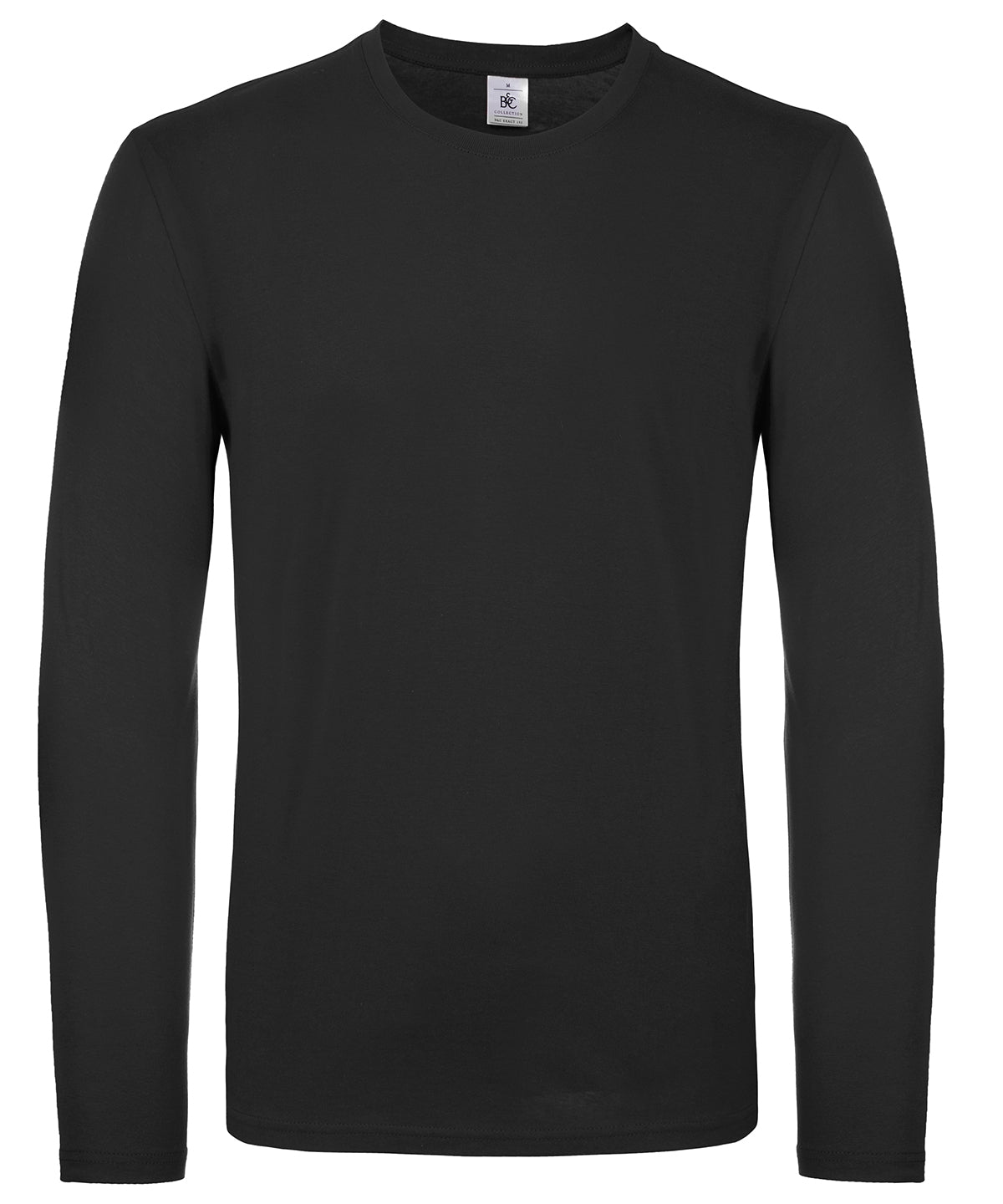 B&C Collection B&C #E150 long sleeve in Black, front view