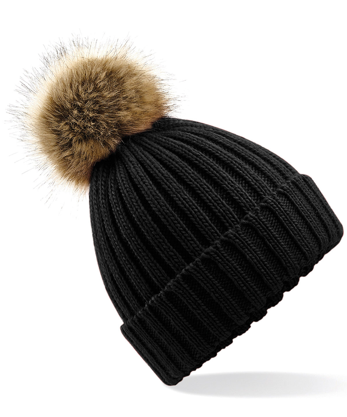 Beechfield Fur pop pom chunky beanie, image 3