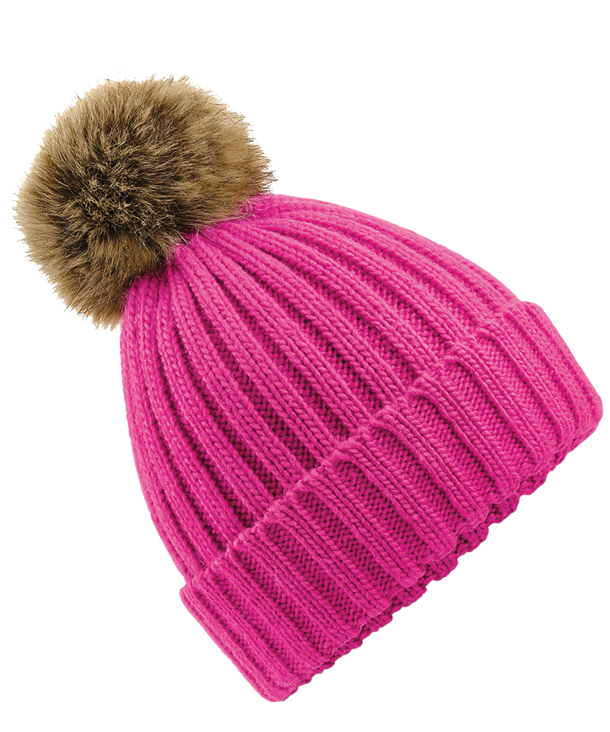 Beechfield Fur pop pom chunky beanie, image 4
