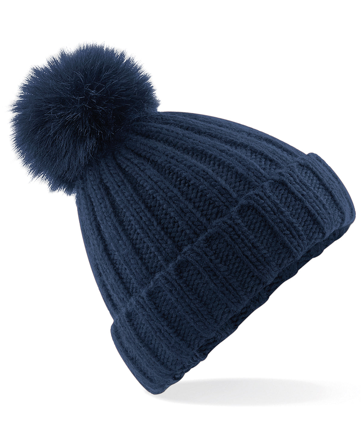 Beechfield Verbier fur pop pom chunky beanie, image 3