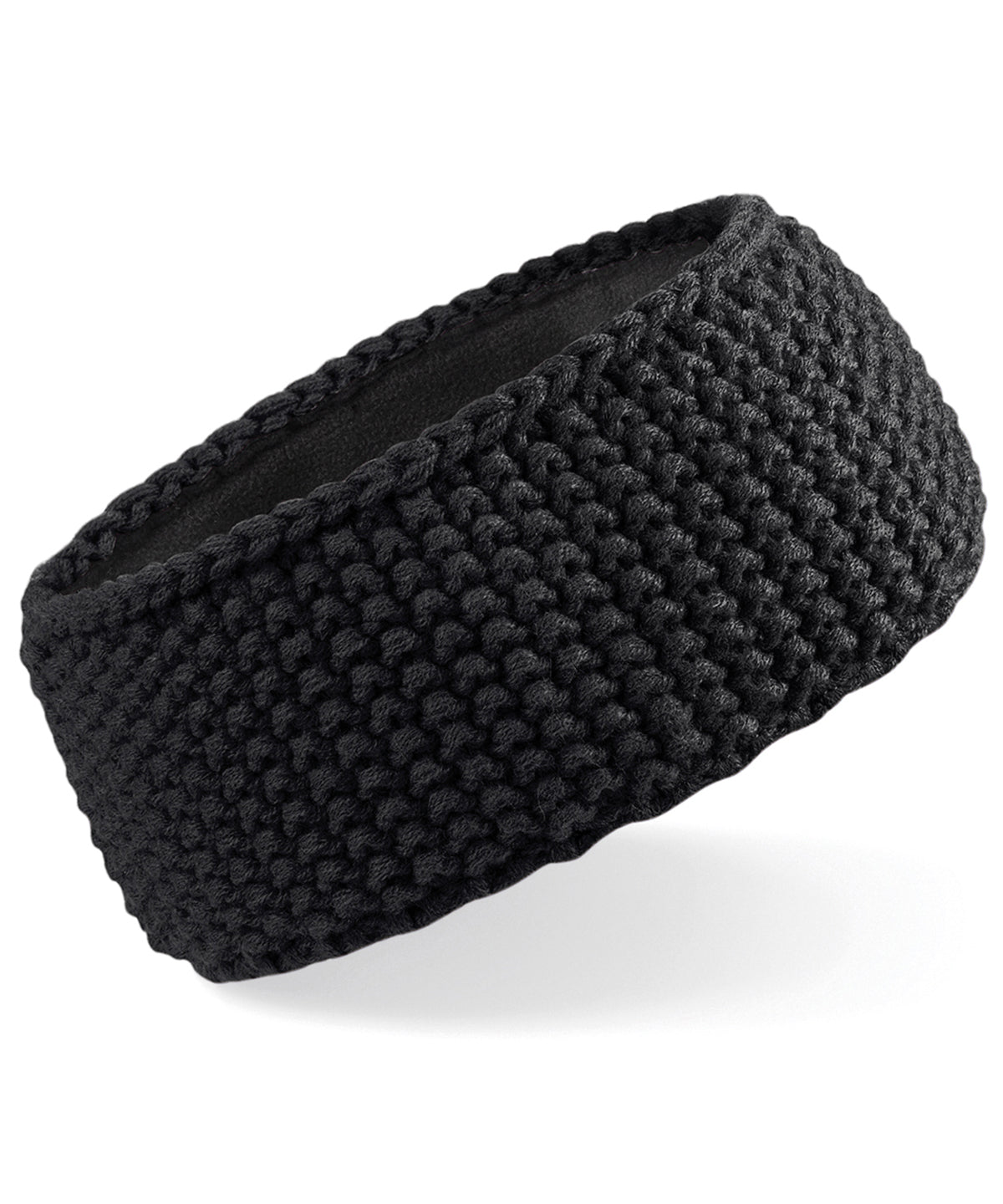 Beechfield Slopeside waffle headband in Black, image 2
