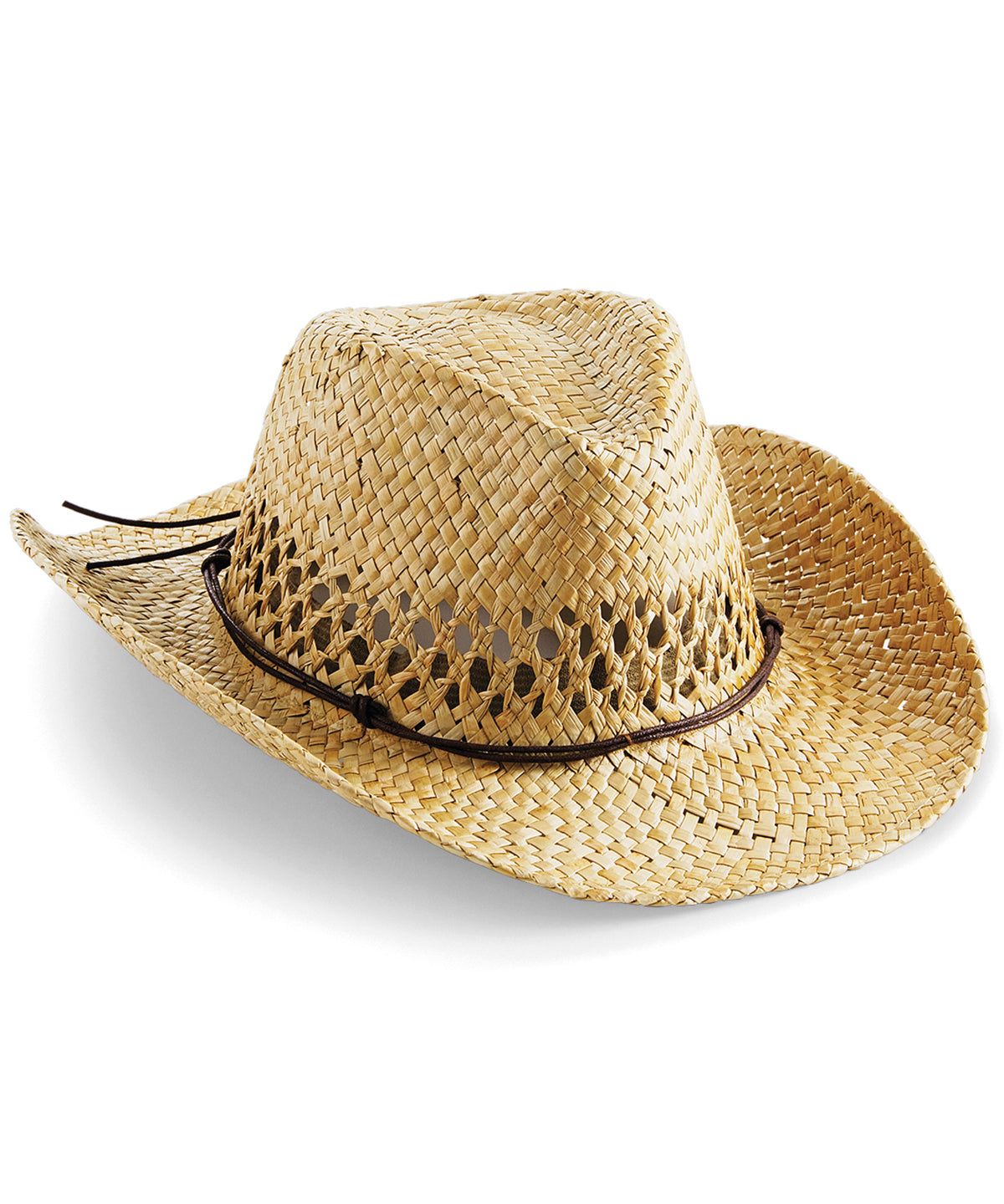 Beechfield Straw cowboy hat in Natural, image 2