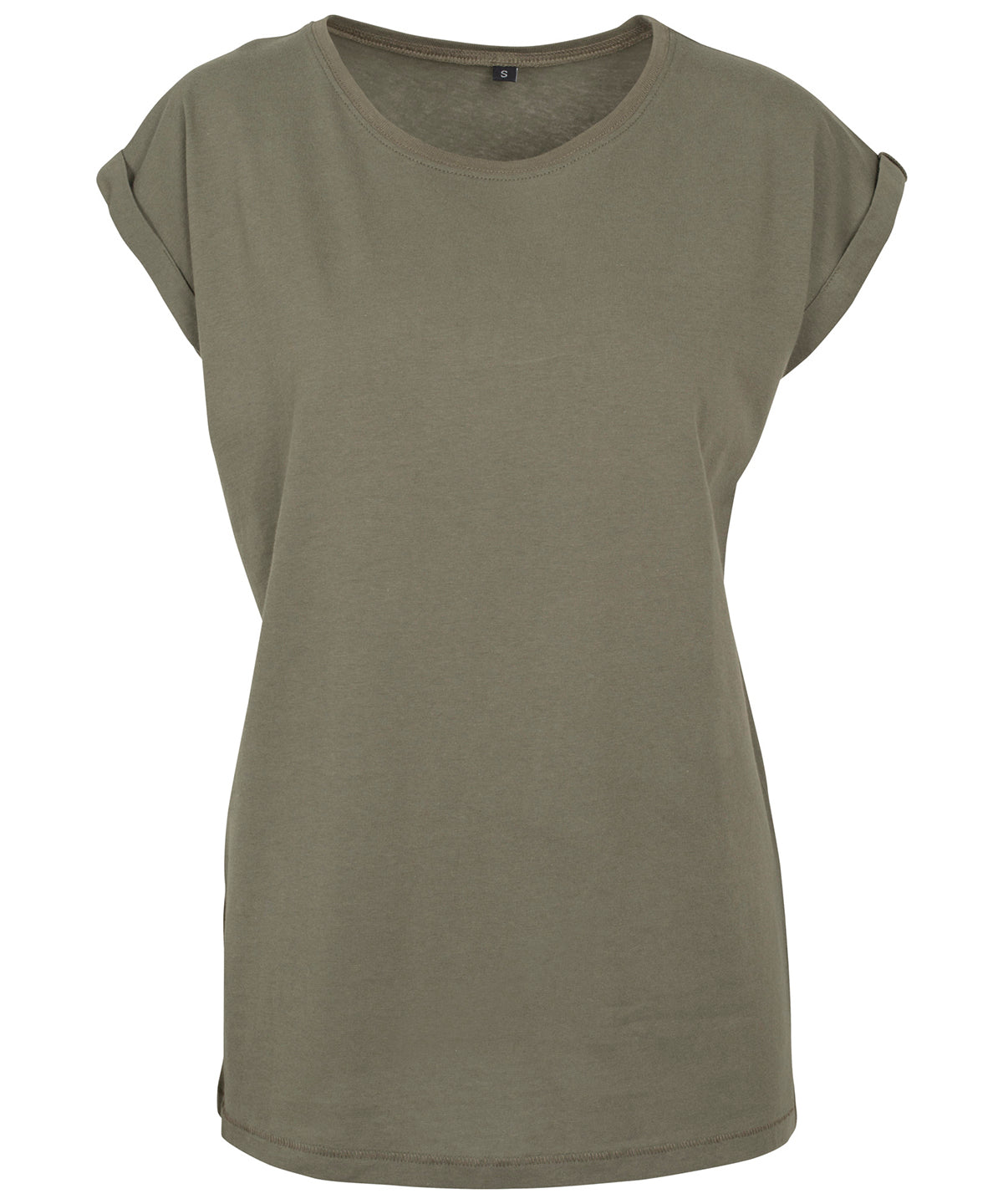Build Your Brand Women's extended shoulder tee, image 18