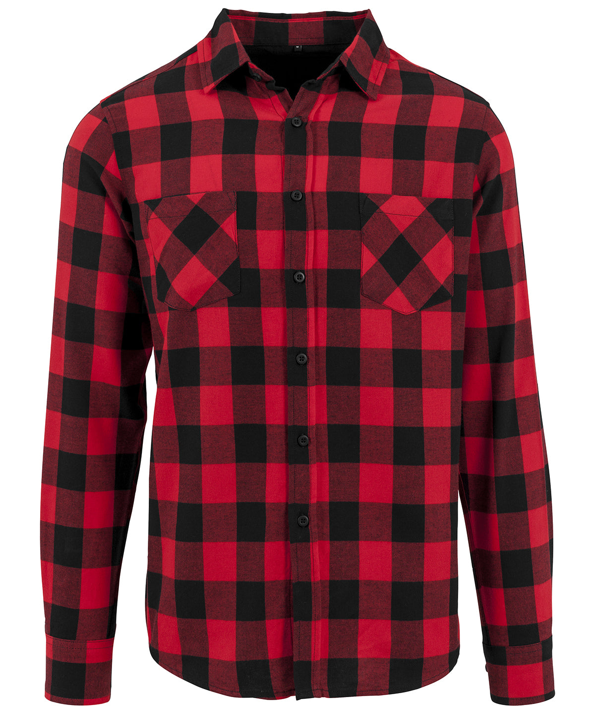 Build Your Brand Checked flannel shirt in Black/Red, image 3