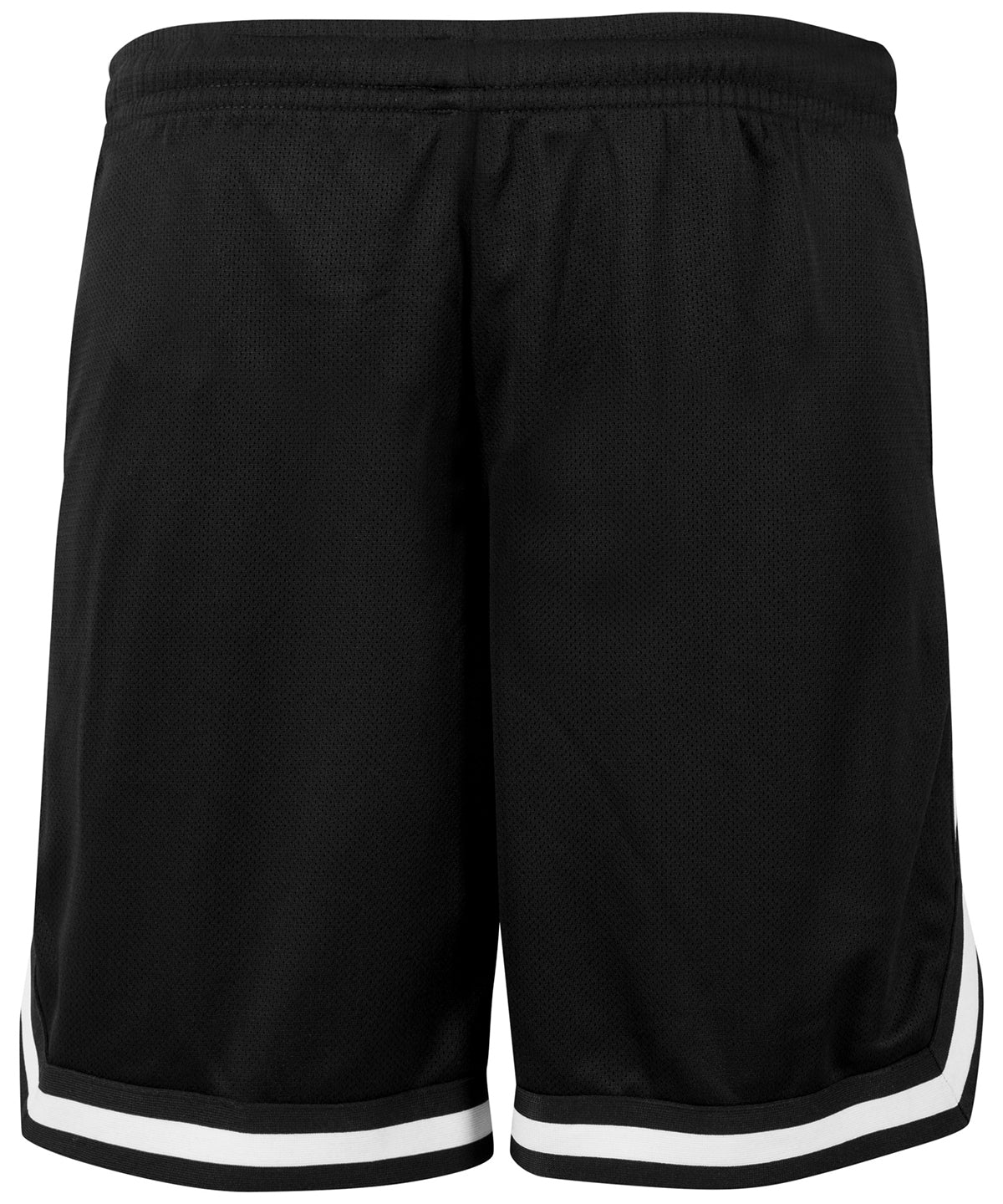 Build Your Brand Two-tone mesh shorts in Black/Black/White, image 3