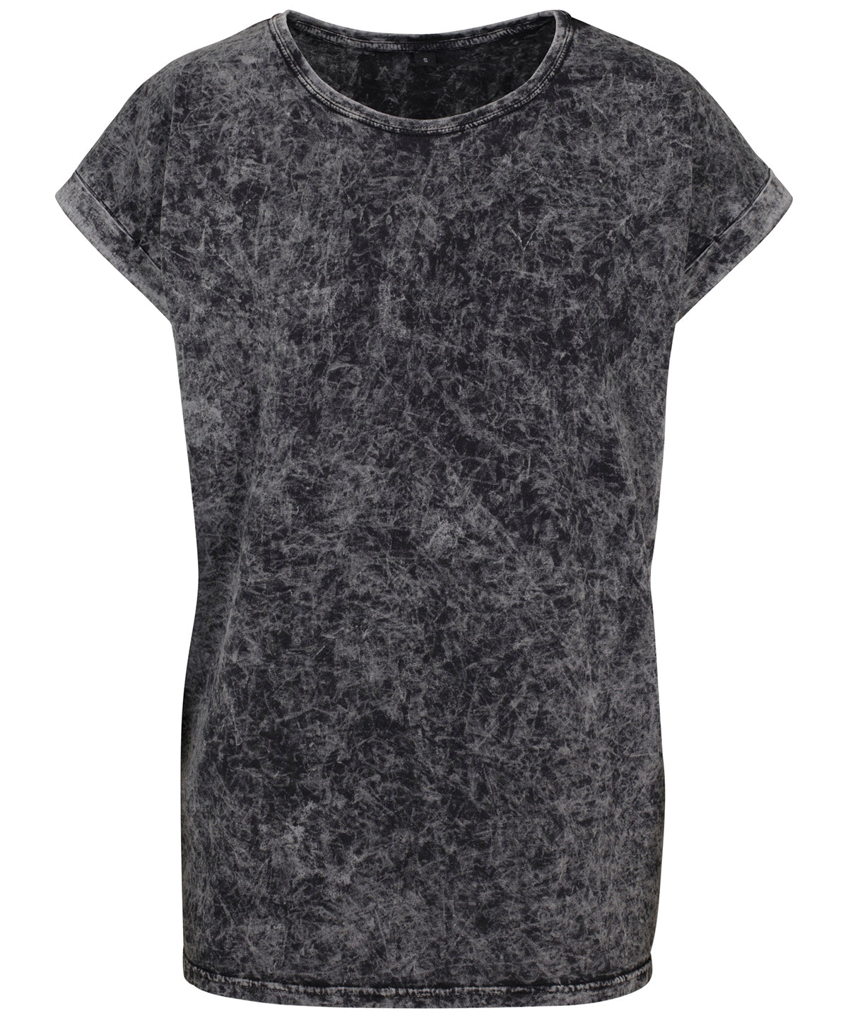 Build Your Brand Women's acid washed extended shoulder tee, image 4