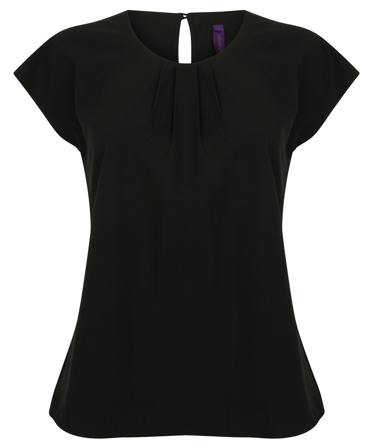Henbury Women's pleat front short sleeve blouse, main product image
