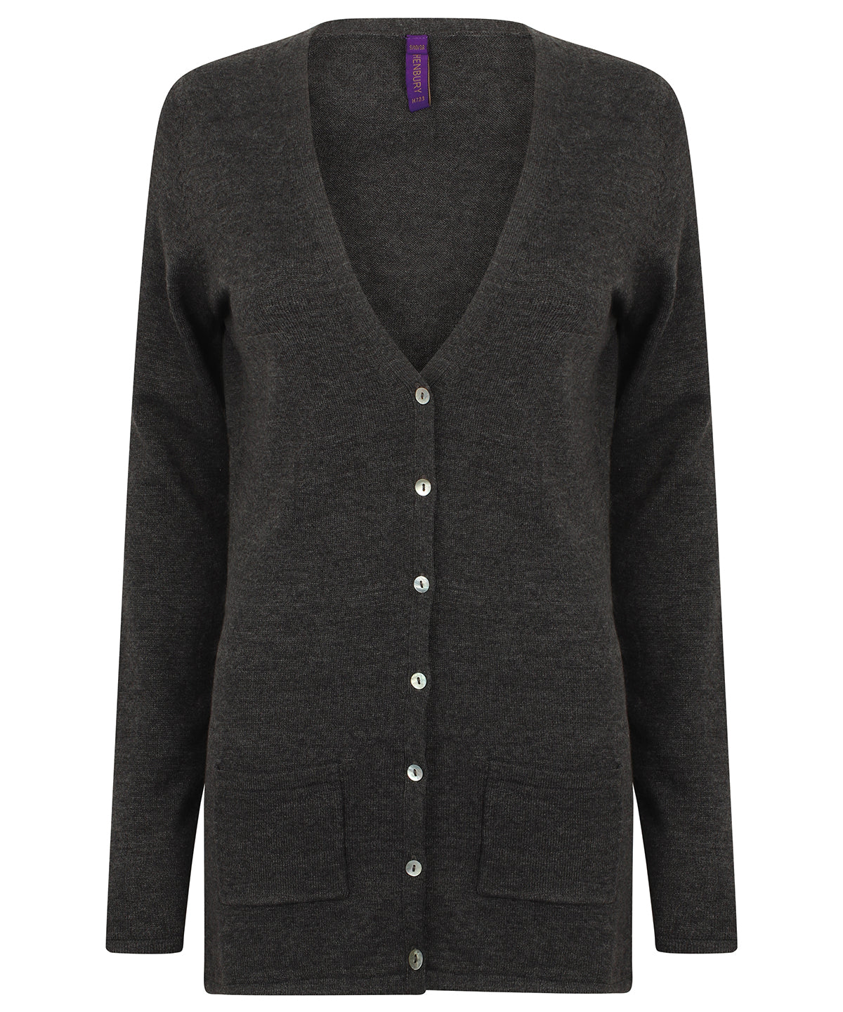 Henbury Women's v-button cardigan, image 3