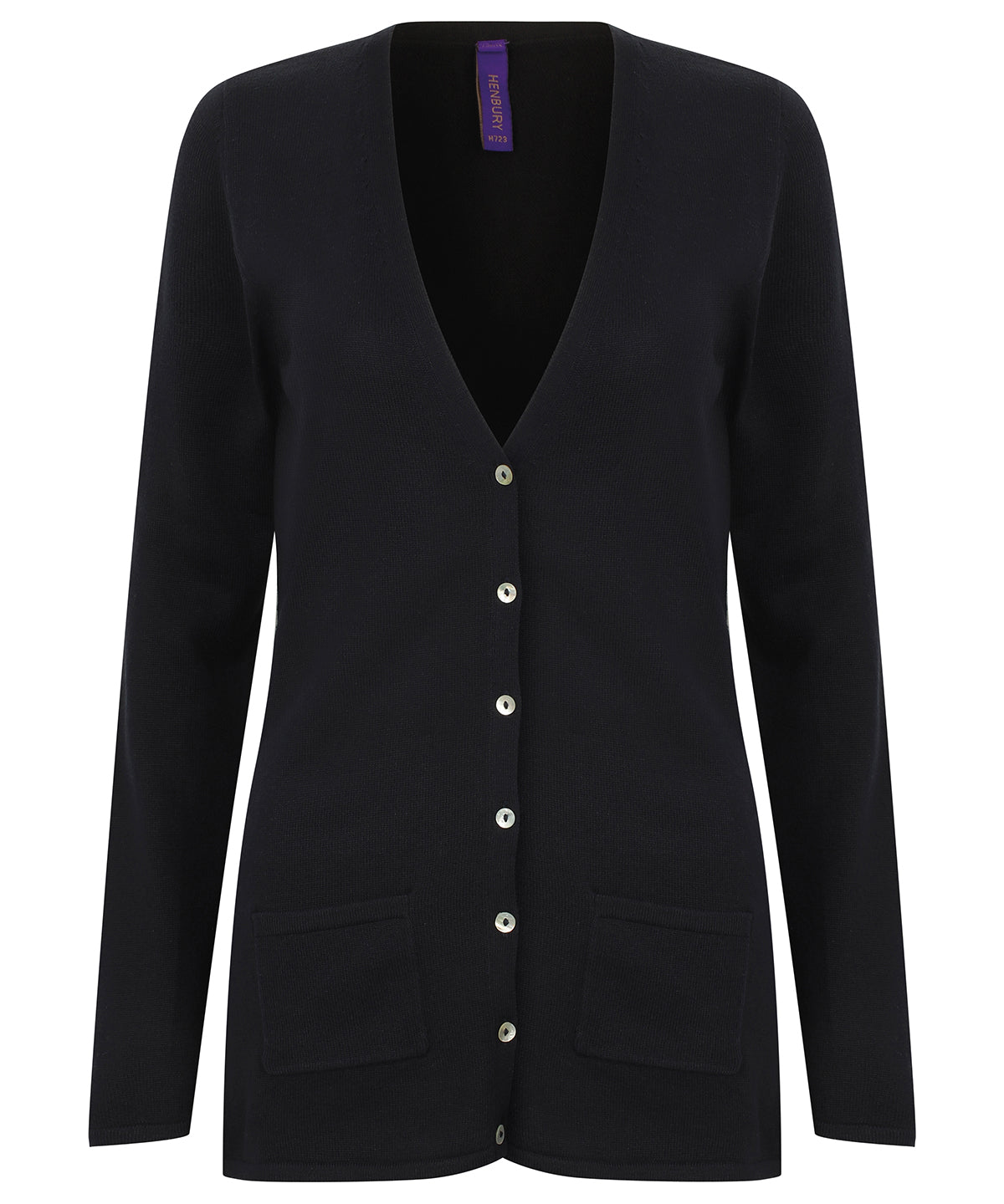 Henbury Women's v-button cardigan, image 4