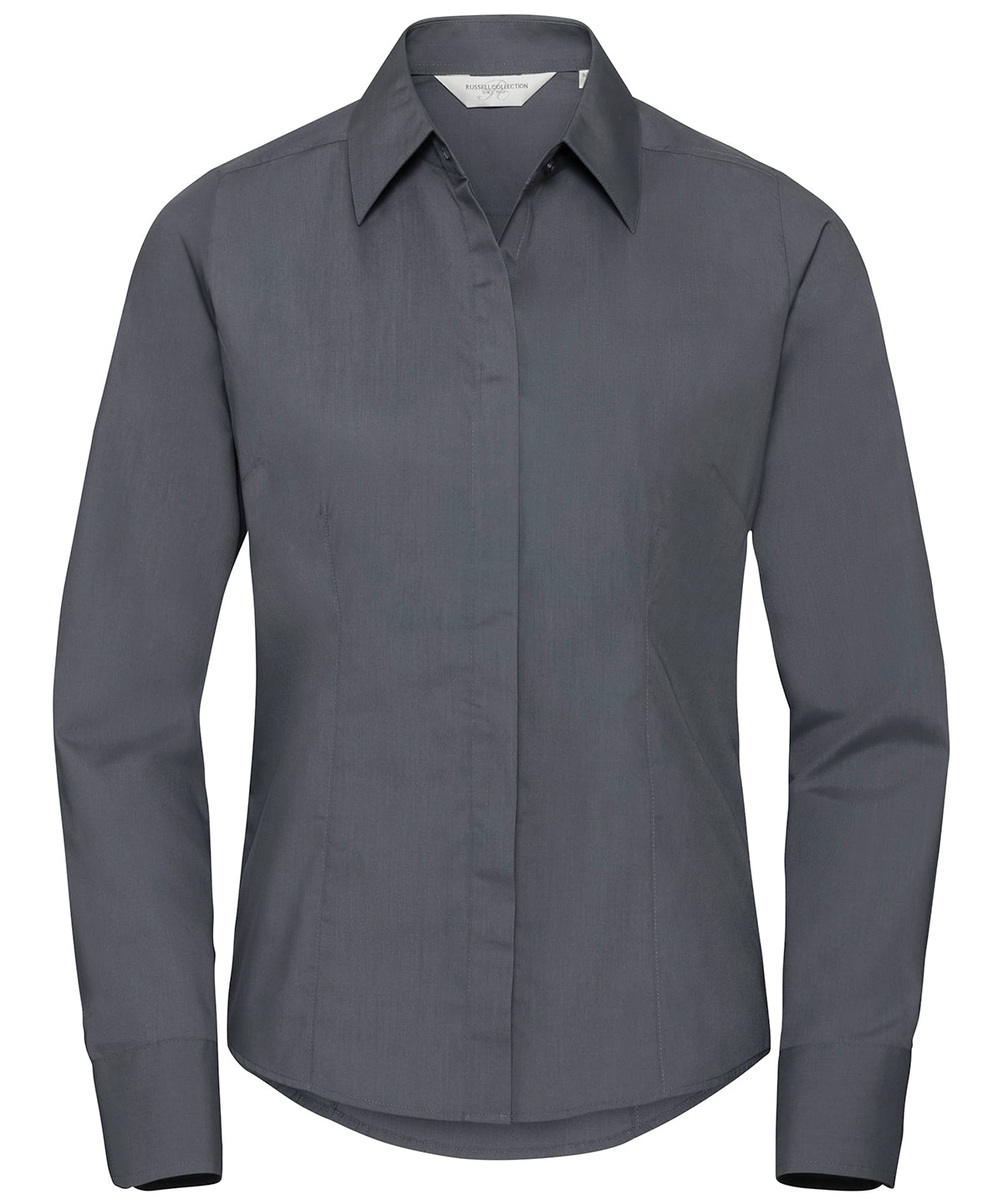 Russell Athletic Collection Women's long sleeve polycotton easycare fitted poplin shirt, image 3