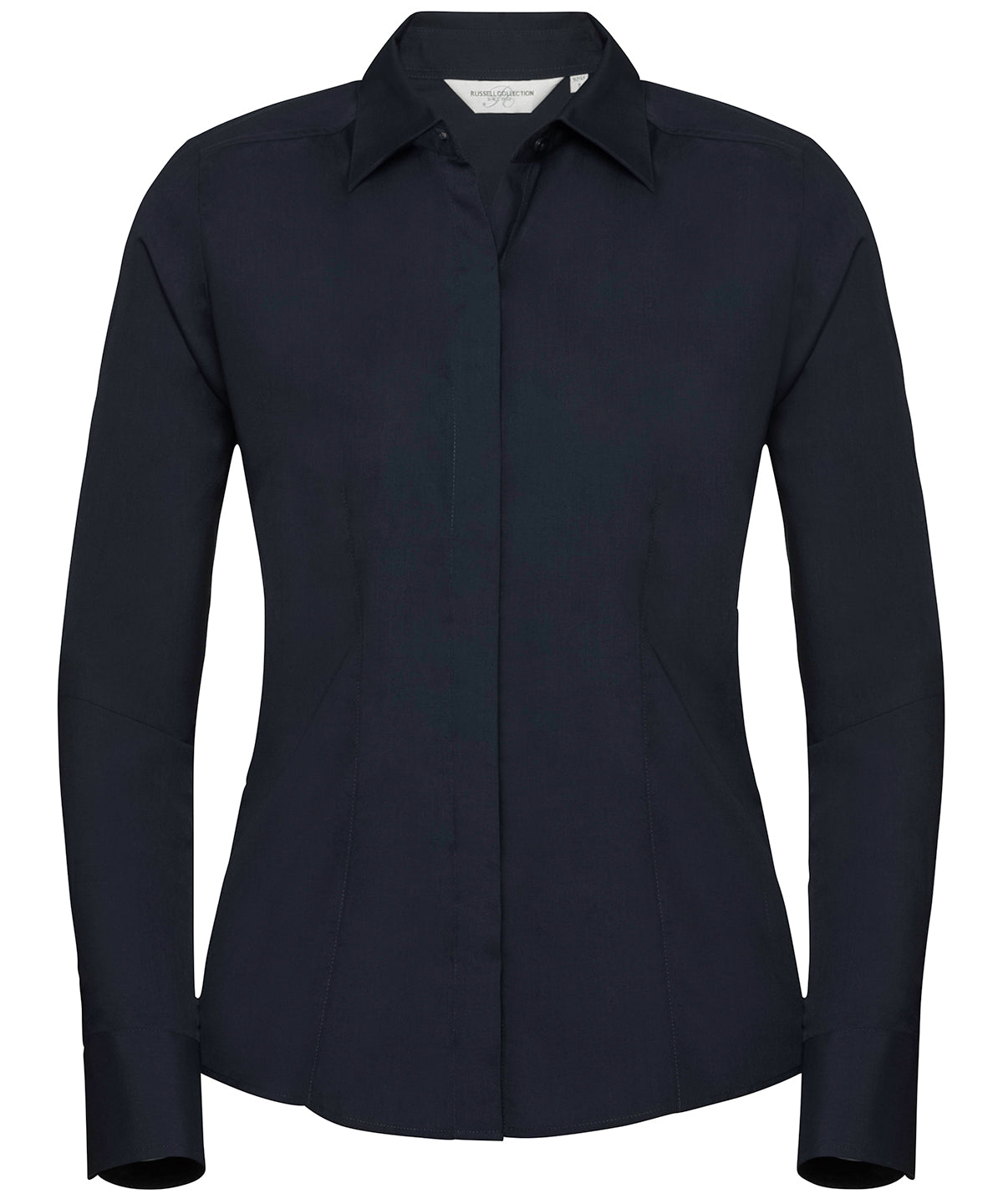 Russell Athletic Collection Women's long sleeve polycotton easycare fitted poplin shirt, image 5