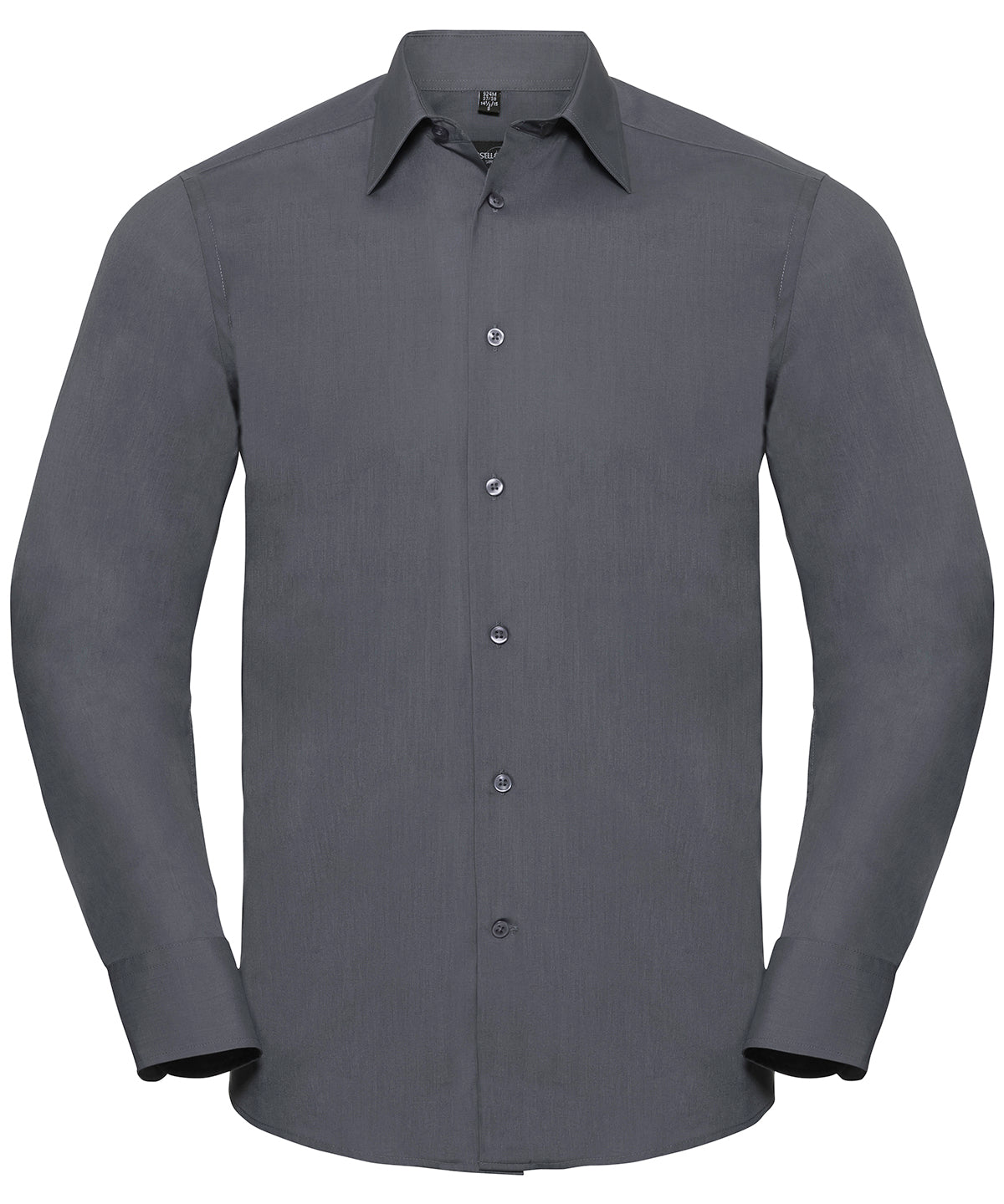 Russell Athletic Collection Long sleeve polycotton easycare fitted poplin shirt, image 3
