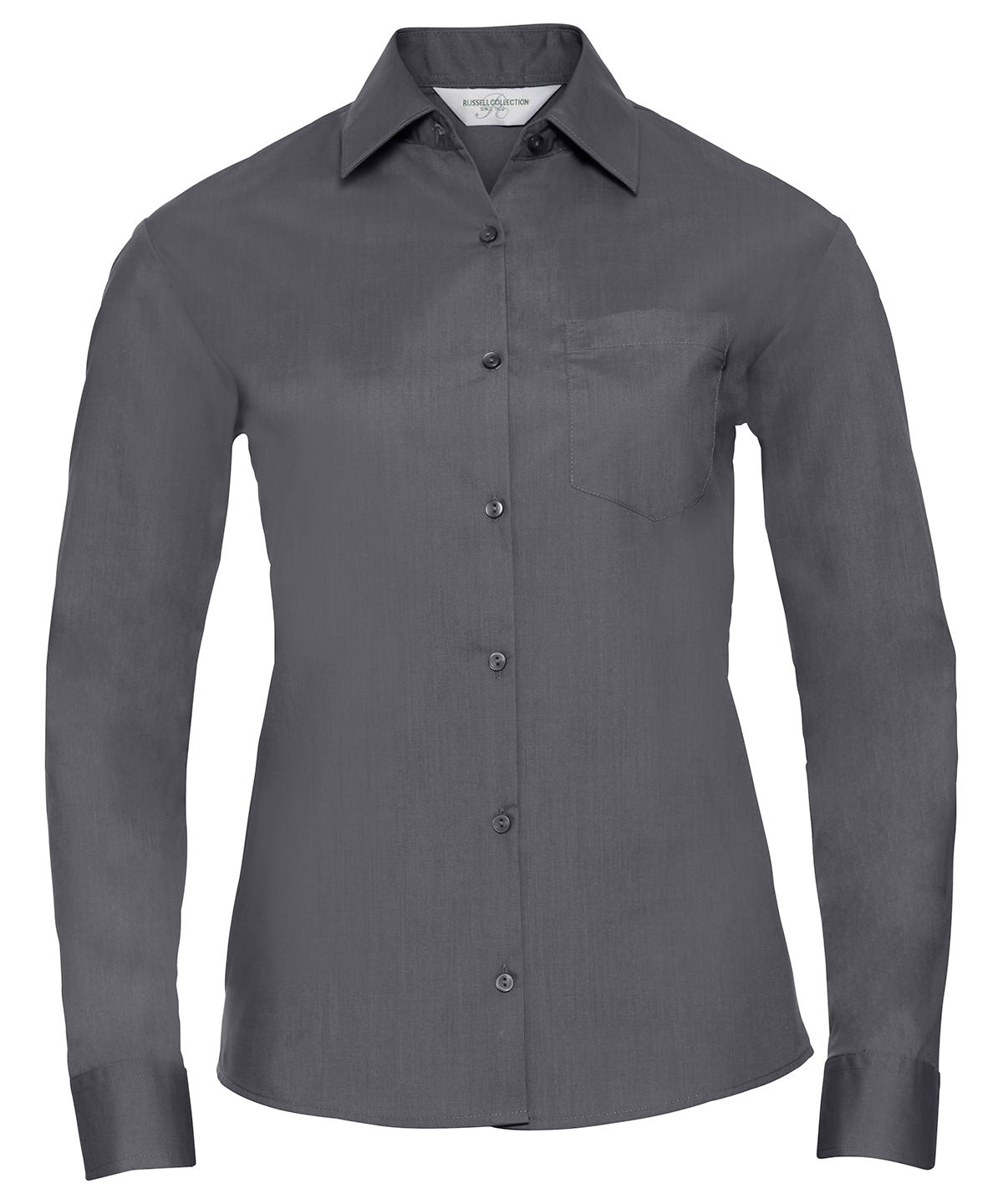 Russell Athletic Collection Women's long sleeve polycotton easycare poplin shirt, image 3