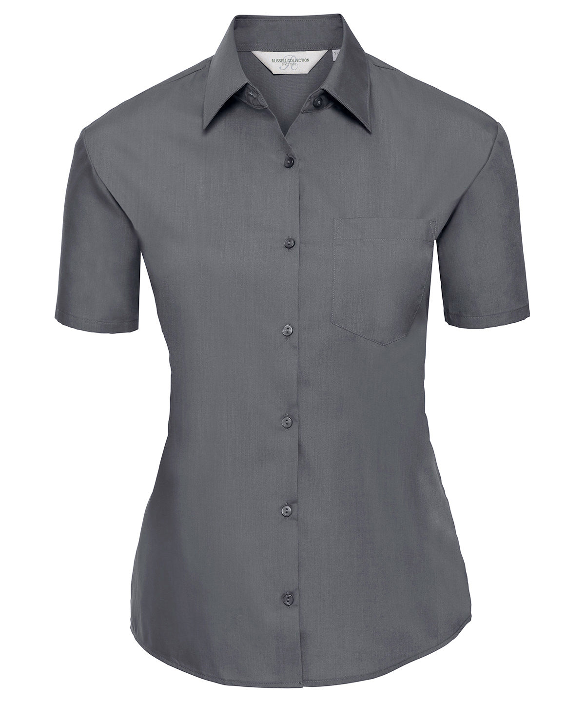 Russell Athletic Collection Women's short sleeve polycotton easycare poplin shirt, image 3