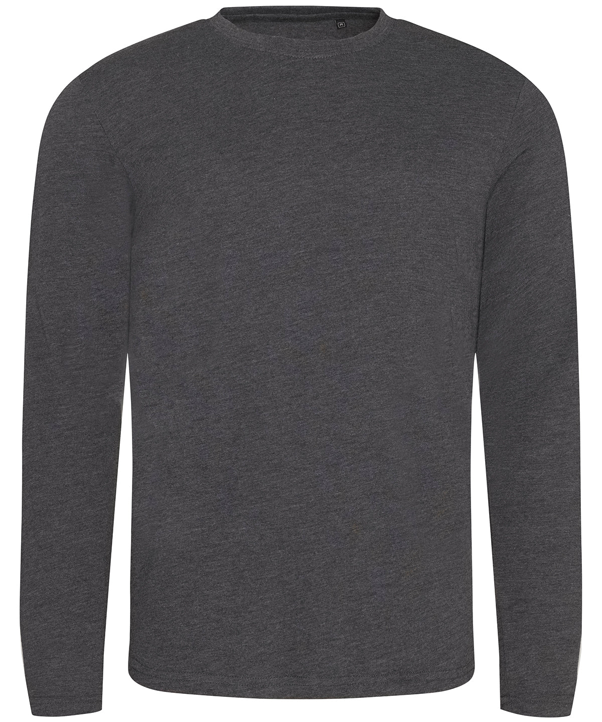 AWDis Just T's Triblend T long sleeve in Heather Charcoal, front view