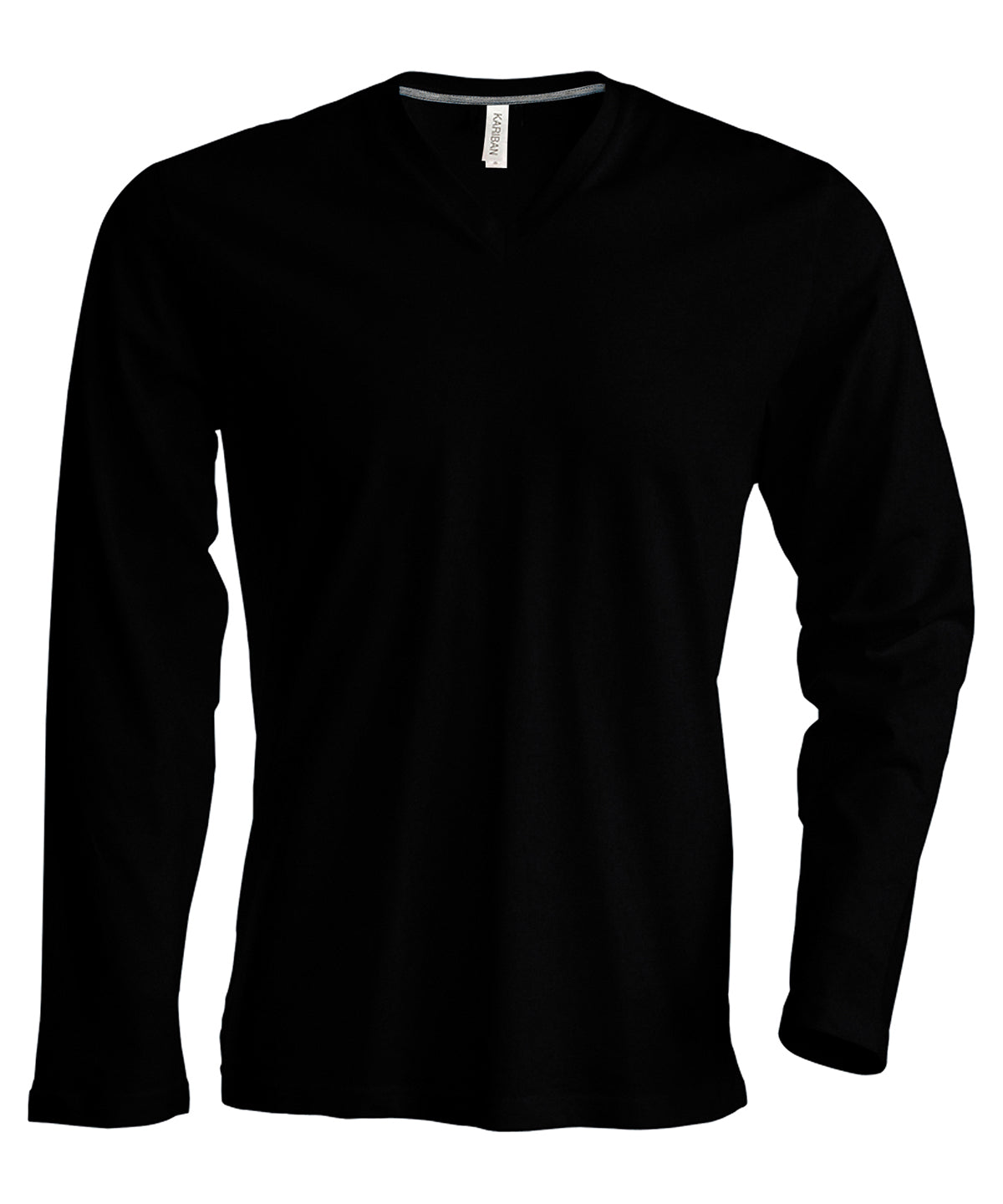 Kariban Men's long-sleeved V-neck T-shirt, image 2