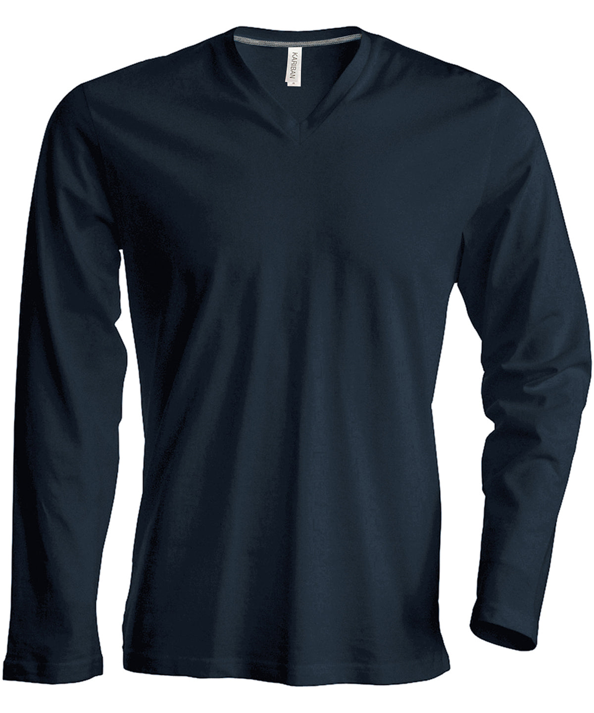 Kariban Men's long-sleeved V-neck T-shirt, image 3