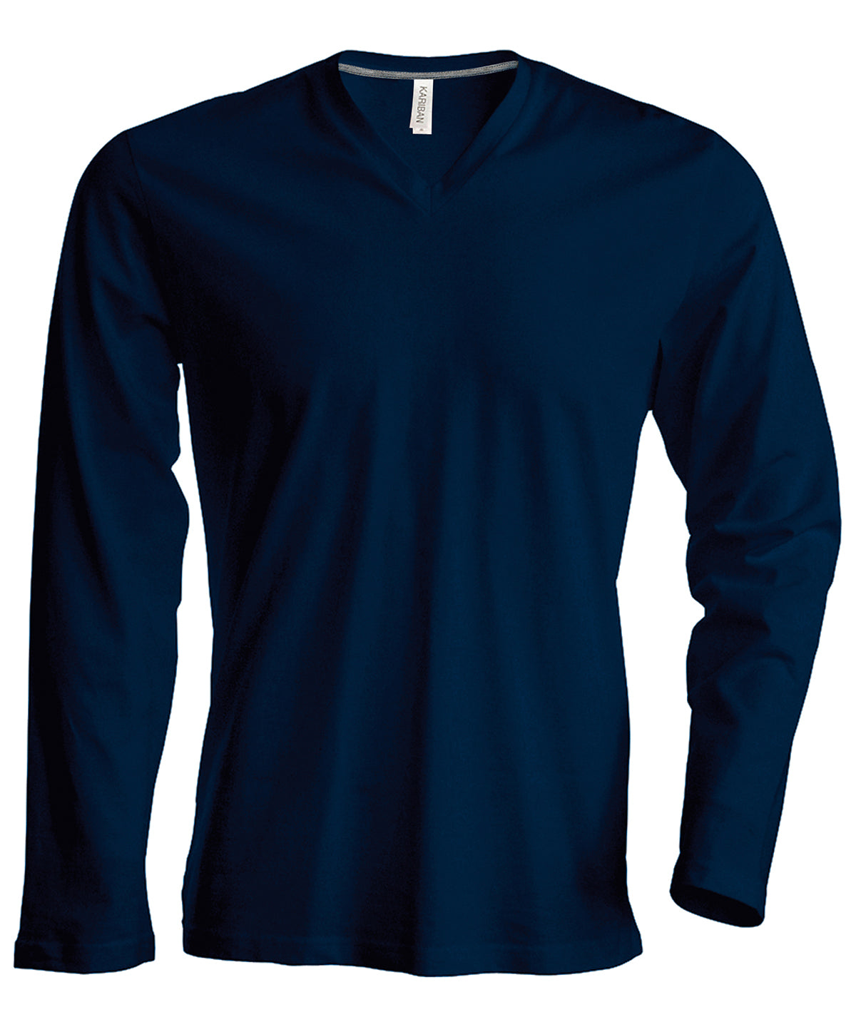 Kariban Men's long-sleeved V-neck T-shirt, image 4