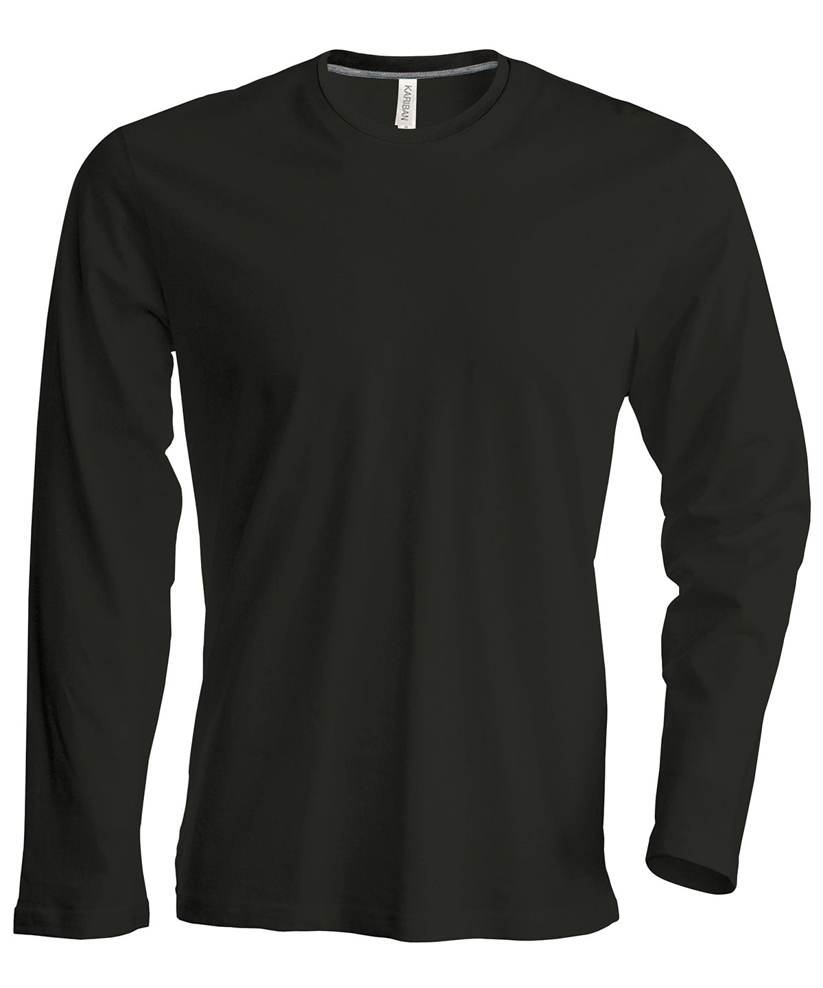 Kariban Men's long-sleeved crew neck T-shirt, image 3