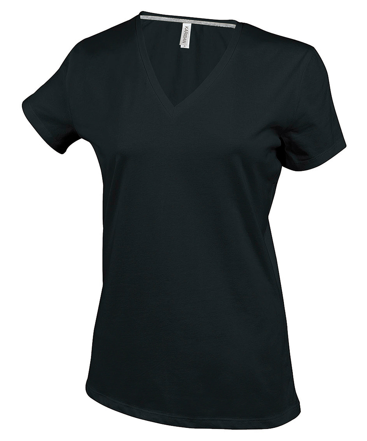 Kariban Ladies' short-sleeved V-neck T-shirt, image 2