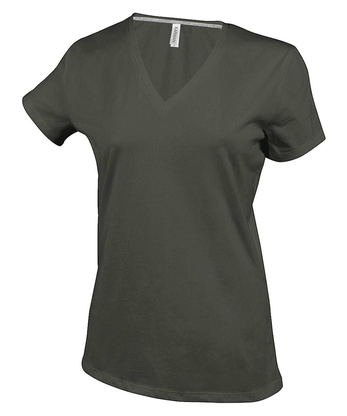 Kariban Ladies' short-sleeved V-neck T-shirt, image 3