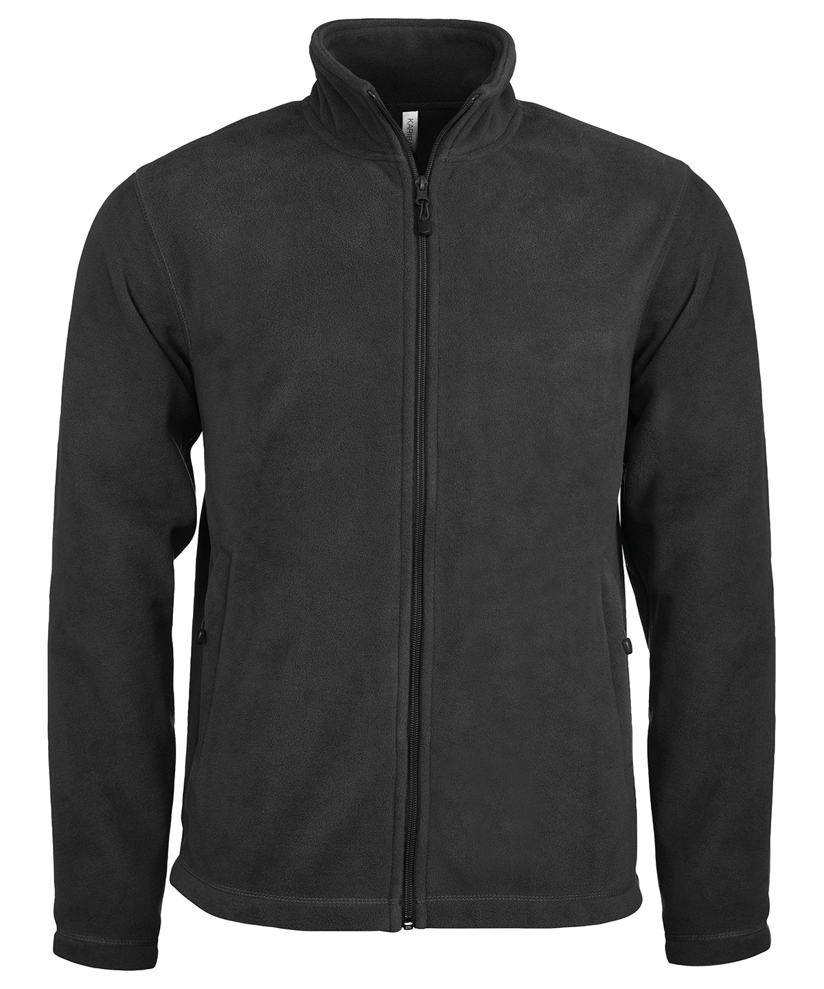 Kariban Zip-through microfleece jacket in Black, front view
