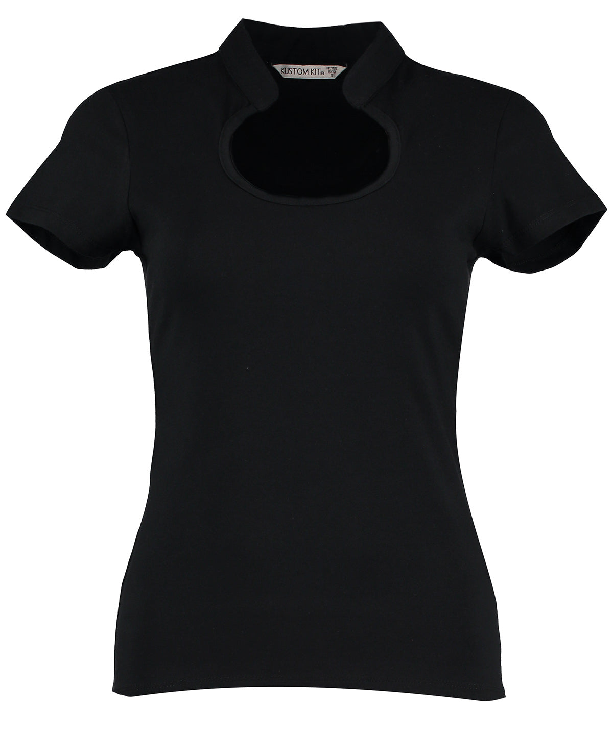 Kustom Kit Women's corporate top keyhole neck (regular fit) in Black, image 2