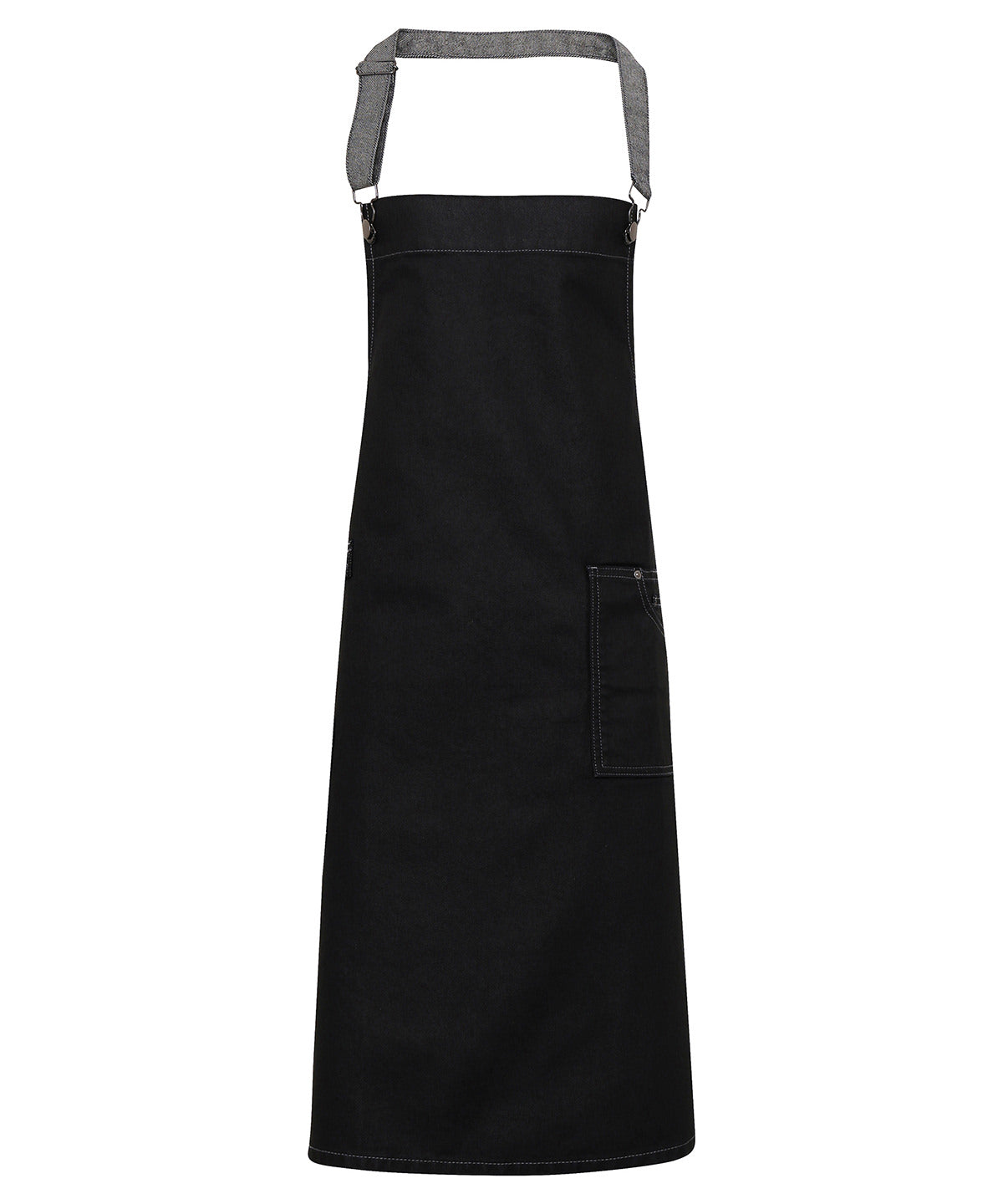 Premier District waxed-look denim bib apron, image 2
