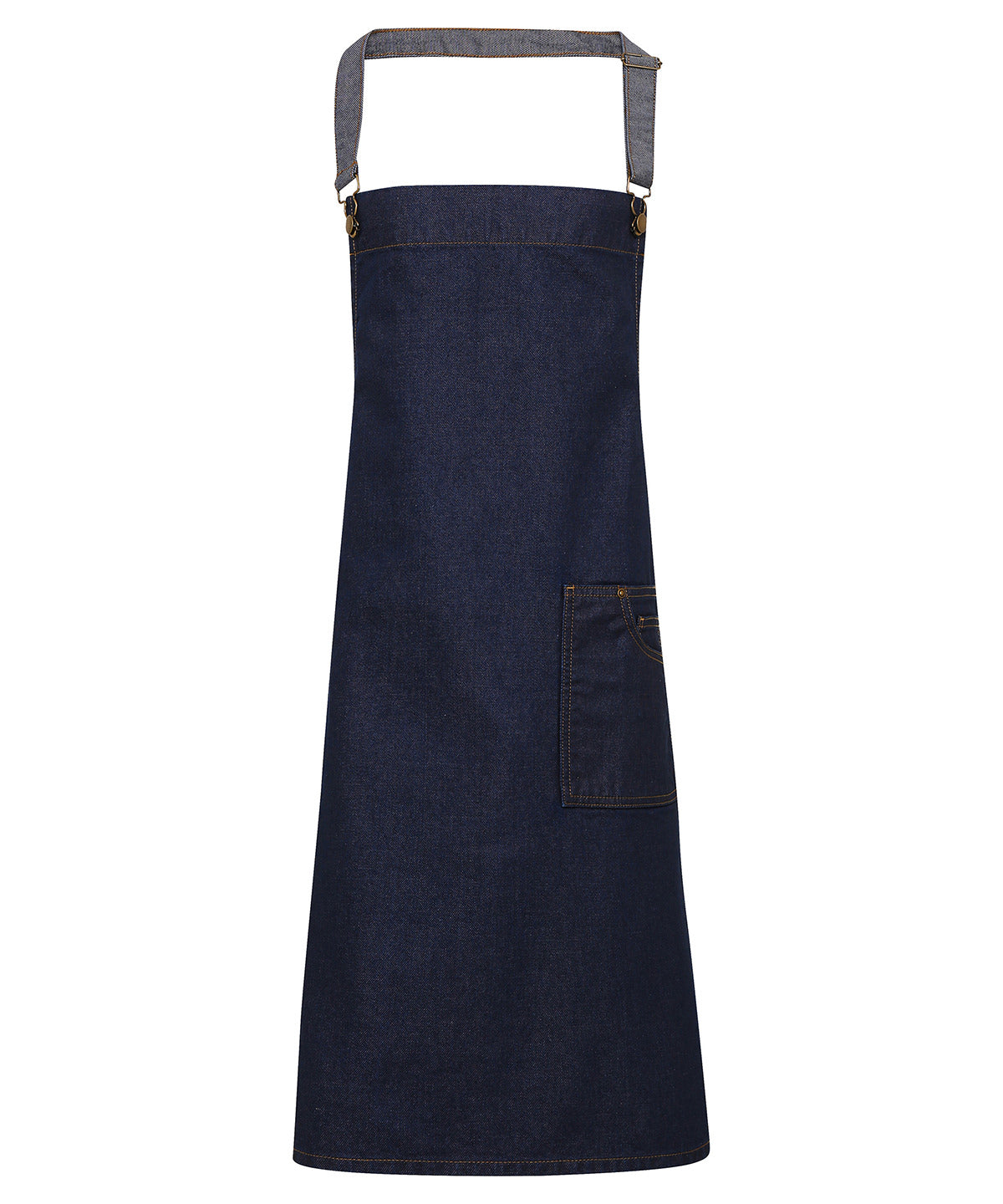 Premier District waxed-look denim bib apron, image 3