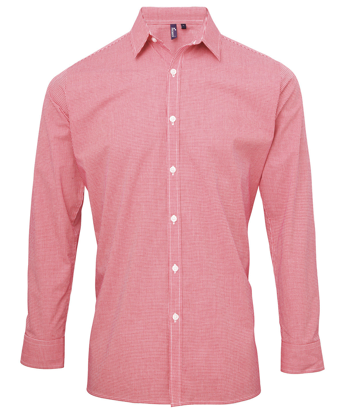 Premier Microcheck (Gingham) long sleeve cotton shirt, image 5