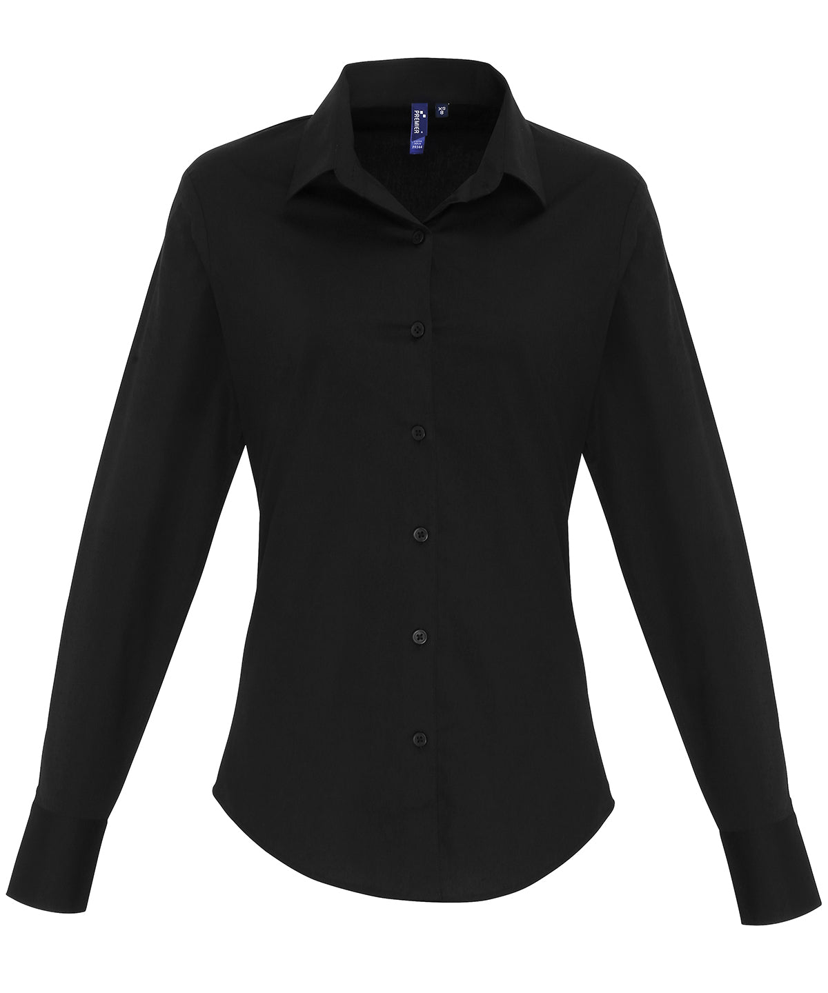 Premier Women's stretch fit cotton poplin long sleeve blouse, image 2