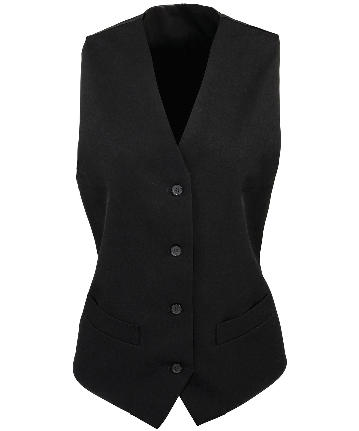 Premier Women's lined polyester waistcoat in Black, main product image