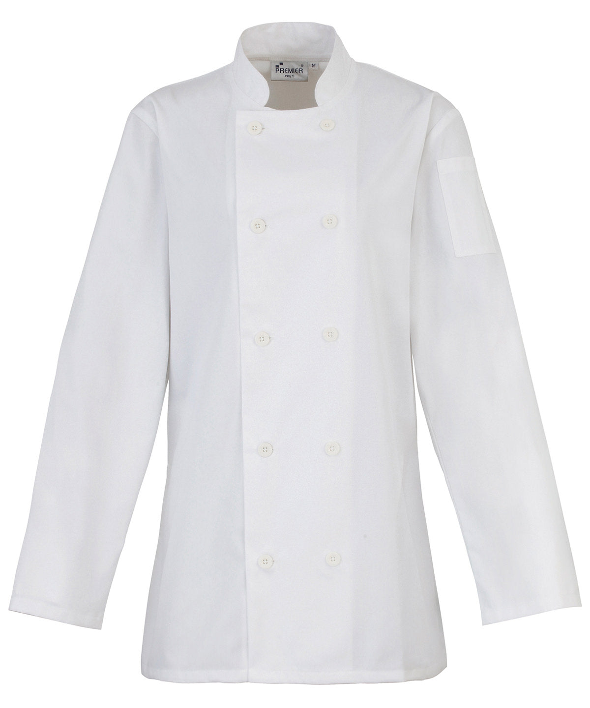 Premier Women's long sleeve chef's jacket in White, image 2