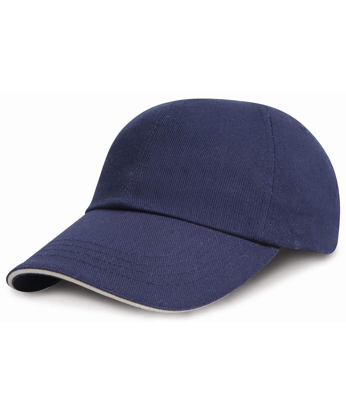 Result Headwear Junior low-profile heavy brushed cotton cap with sandwich peak, image 3