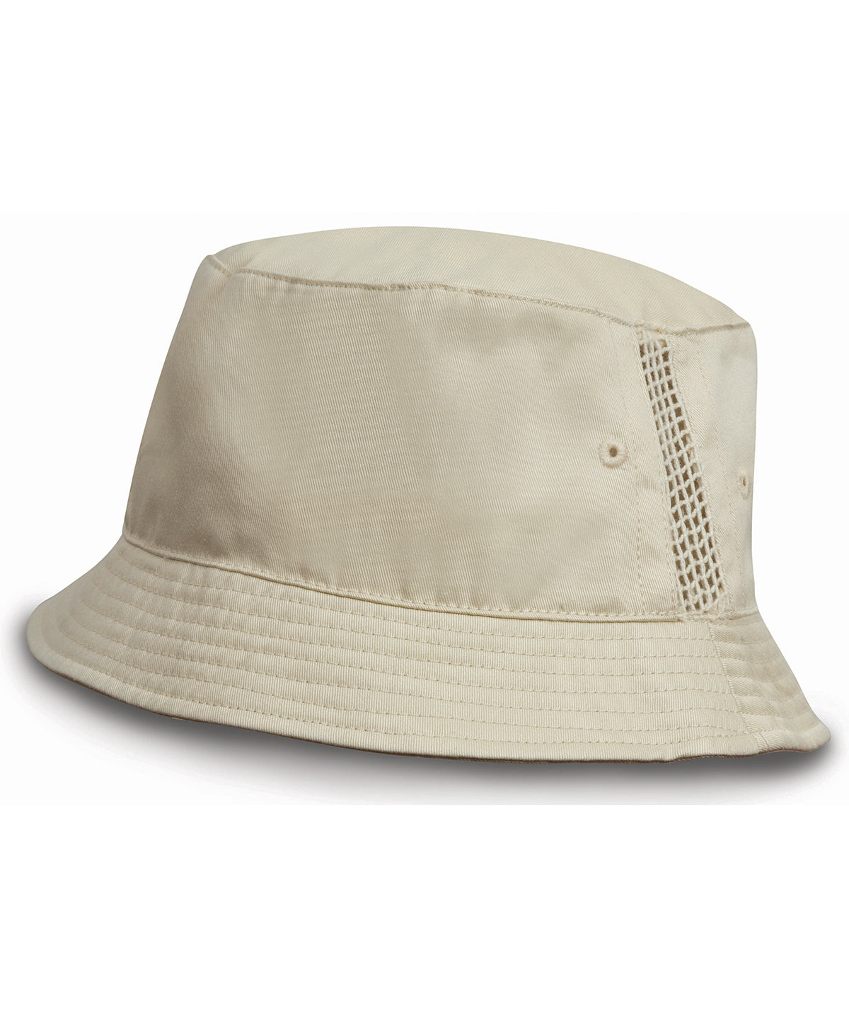 Result Headwear Deluxe washed cotton bucket hat with side mesh panels, image 2