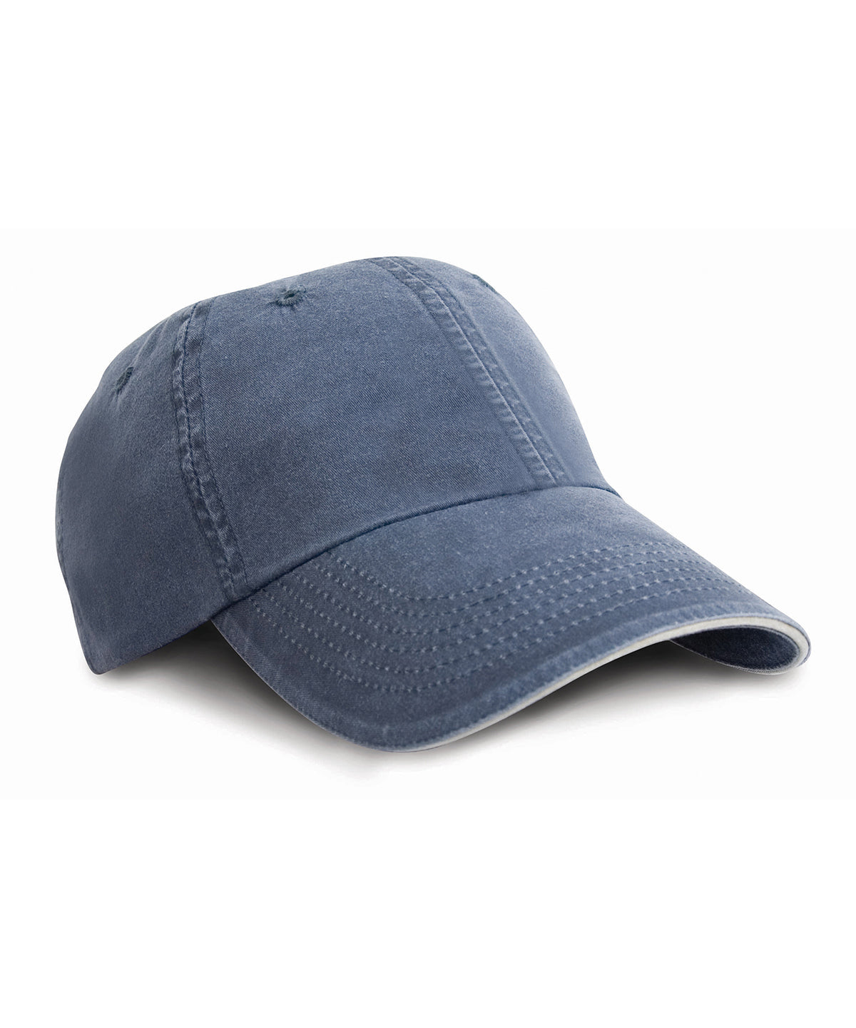 Result Headwear Washed fine line cotton cap with sandwich peak, image 2