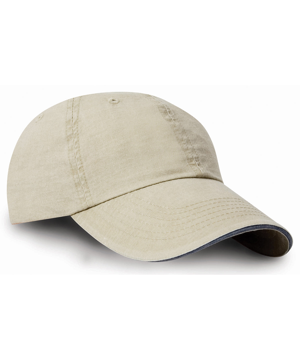 Result Headwear Washed fine line cotton cap with sandwich peak, image 4